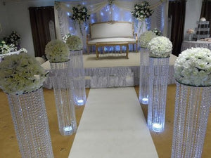 40inch10PCS/Lot WEDDING AISLE DECORATIONS PILLARS decorative columns pedestal pillars for weddings are made from crystals