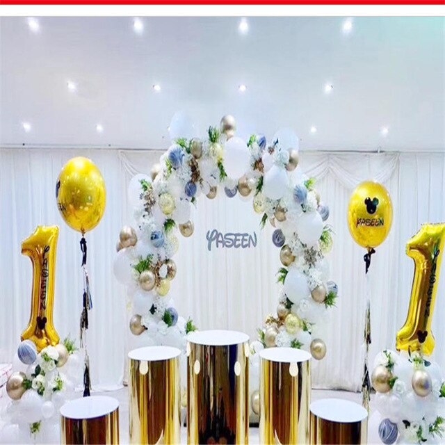 5pcs flower stand grand event cake food candy display iron metal frame wedding round table cylindrical Child shower column