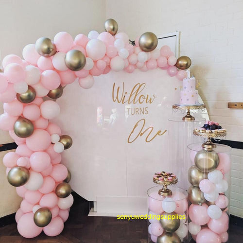 New style Wedding supplier acrylic backdrop wedding customized  acrylic round plinth stand wedding senyu1491