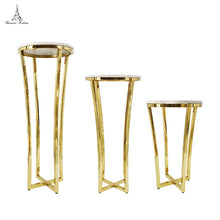 Load image into Gallery viewer, Free shipment 3pcs A Sets  gold cake cake plinth/cake table /party dessert table