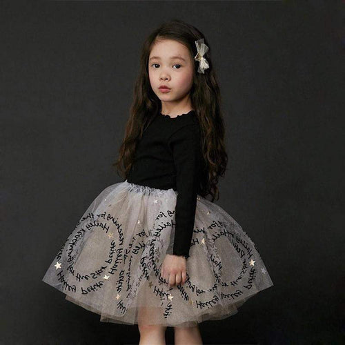 2019 Toddler Girls Fall Winter Princess Dress For kids Sequins Letter Tutu Dress with Sparkle Stars Xmas Red Sequined Dress