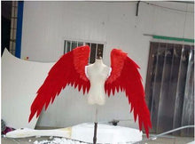 Load image into Gallery viewer, Party decoration white black angel wings props catwalk show props festival Angel Feather wings Window props underwear catwalk