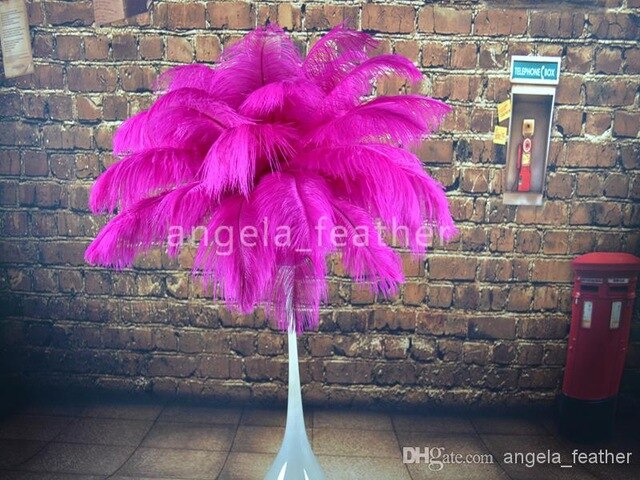 Hot Pink Ostrich Feather,12-14inch ostrich plume for Wedding centerpieces table party decoration many size