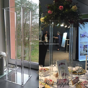 10PCS 80 cm tall 25 cm diameter acrylic display stand clear wedding columns decoration pillar elegant flower vase centerpieces