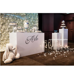 3pcs/set)New Wedding  white mental backdrop wedding Acrylic  square shape Cylinder Plinth white acrylic display plinth senyu1485