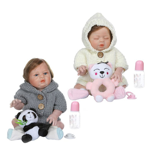 48cm Realistic Reborn Doll Soft Full Silicone Vinyl Newborn Babies Girl Lifelike Handmade Toy For Children Xmas Gifts