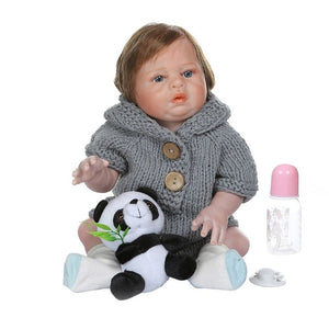 48cm Realistic Reborn Doll Soft Full Silicone Vinyl Newborn Babies Girl Lifelike Handmade Toy For Children Xmas Gifts