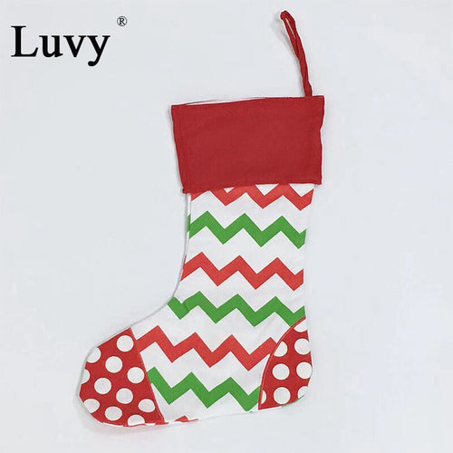 Luvy Handmade Gift Stocking 20pcs/lot Santa Socks Wholesale Xmas Personalized Canvas Candy Cane Bags Santa Home Decoration