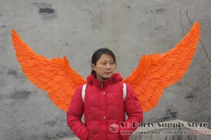 HOT! Fashion wedding party Decoration props Adults large Feather Angel wings Orange purple white black 100cm EMS Free shipping!