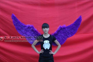 HOT! Fashion wedding party Decoration props Adults large Feather Angel wings Orange purple white black 100cm EMS Free shipping!