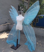 Load image into Gallery viewer, Pure handmade beautirul Butterfly wings big BLUE fairy angel wings Fashion show creative decorations props EMS free shipping