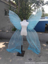 Load image into Gallery viewer, Pure handmade beautirul Butterfly wings big BLUE fairy angel wings Fashion show creative decorations props EMS free shipping