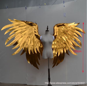 Big size gold angel wings beautiful photo shooting props high quality display supply 4KG not fit for long time wear!