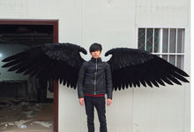 Load image into Gallery viewer, Large size black Devil wings Game cosplay supply series each wings 140-145cm pure handmade Bar decorations EMS Free shipping