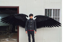Load image into Gallery viewer, Large size black Devil wings Game cosplay supply series each wings 140-145cm pure handmade Bar decorations EMS Free shipping